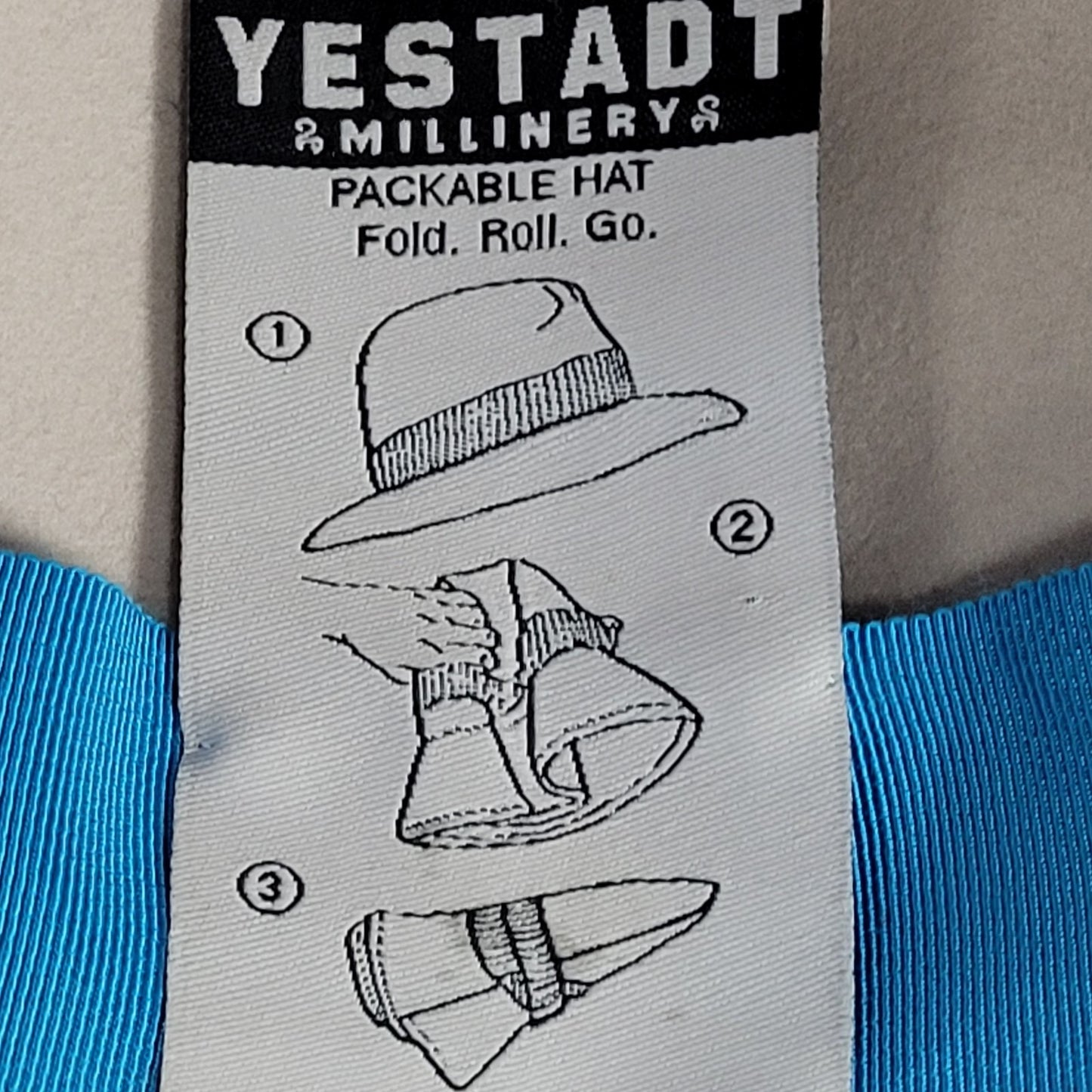 Yestadt Millinery Beige Felt Wide Brim Foldable Packable Lightweight Fedora Hat