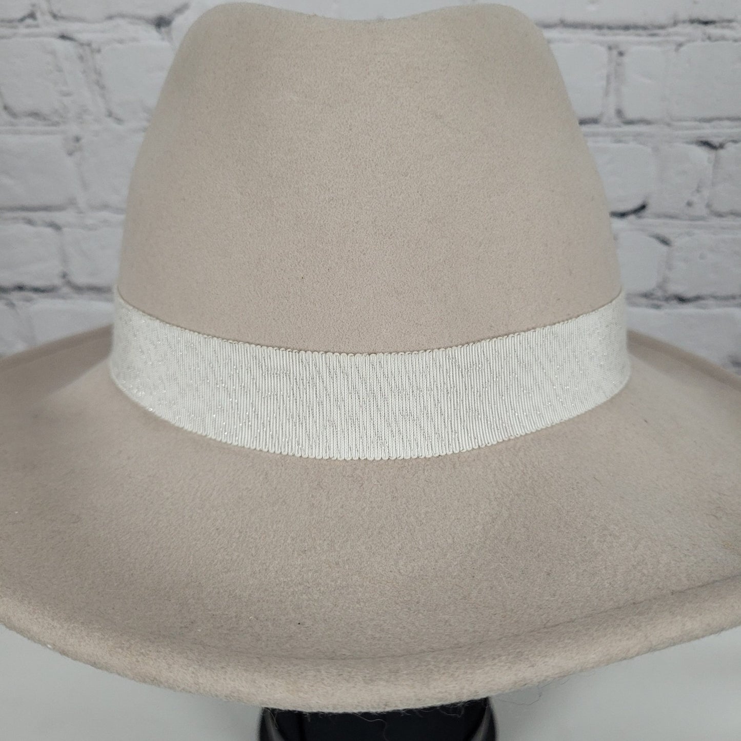 Yestadt Millinery Beige Felt Wide Brim Foldable Packable Lightweight Fedora Hat