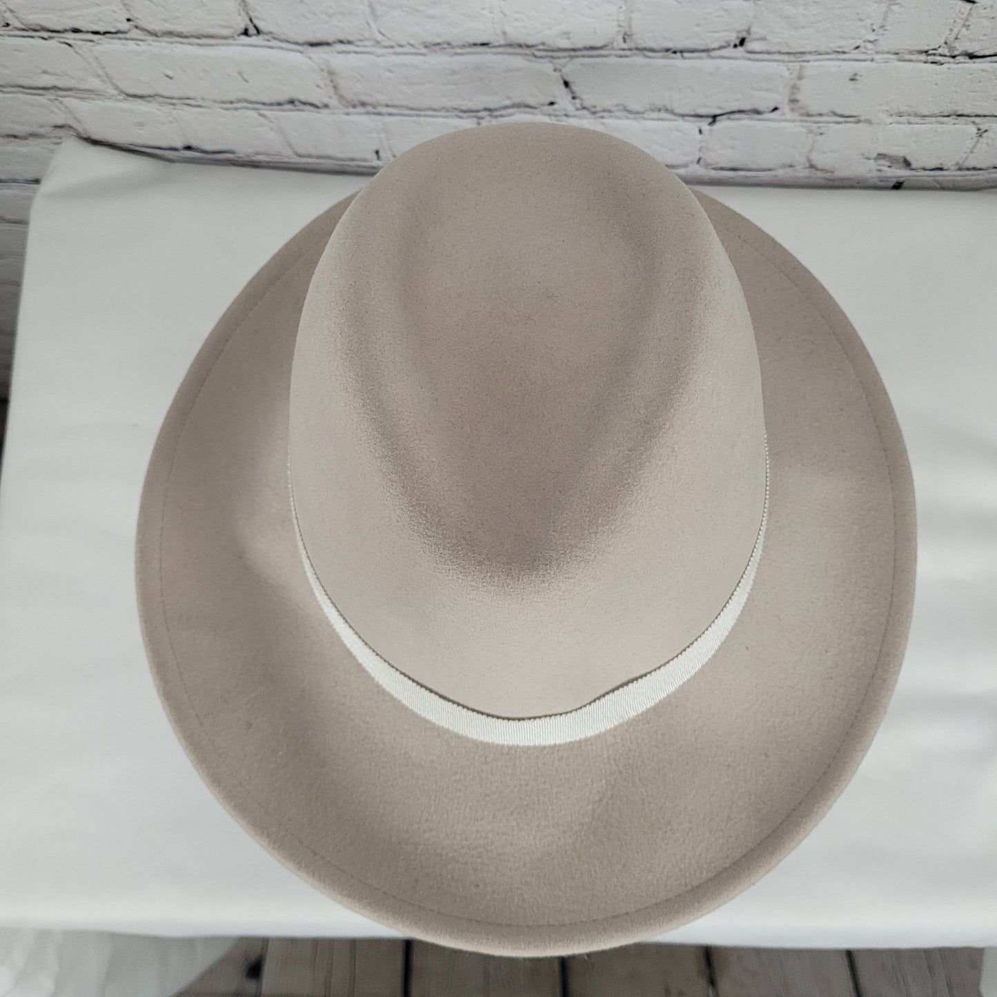 Yestadt Millinery Beige Felt Wide Brim Foldable Packable Lightweight Fedora Hat