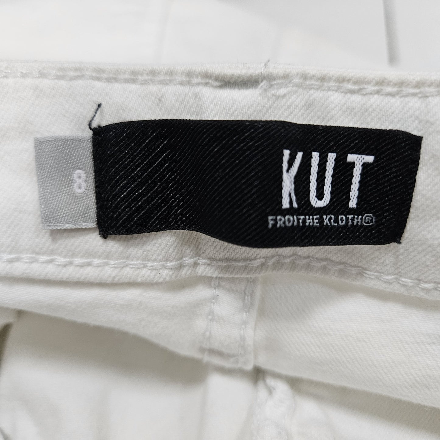 KUT From The Kloth White Reese High Rise Ankle Straight Leg Jeans 8 (30x27)