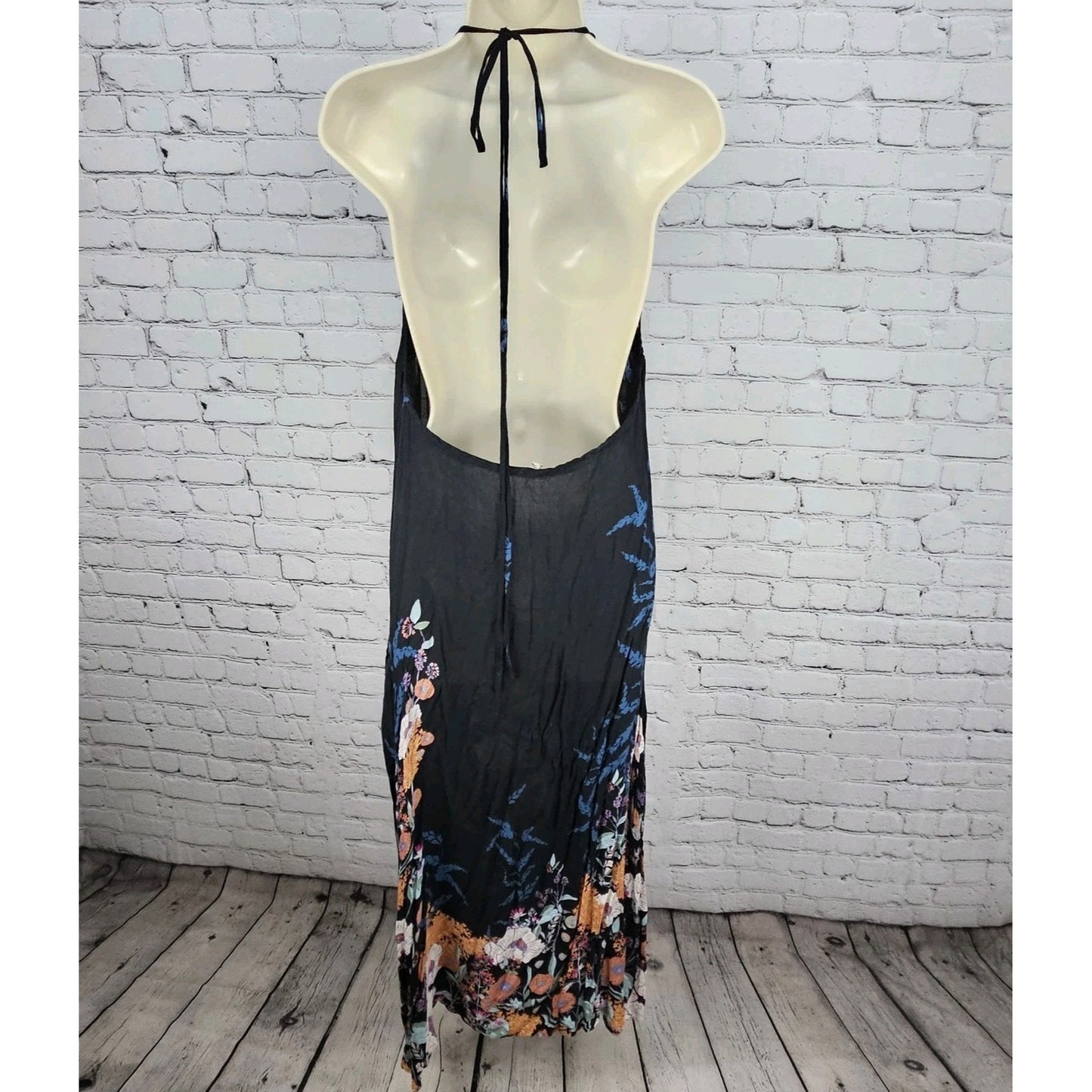 Intimately Free People Multicolor Floral Lightweight Backless Maxi Dress Large L