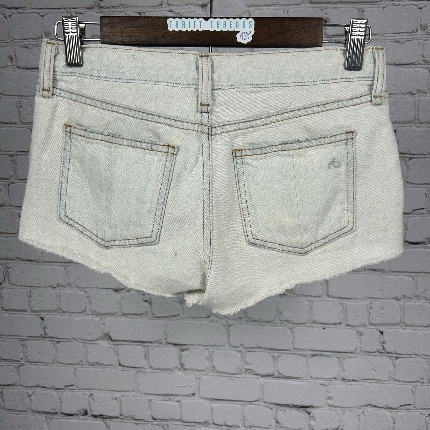 Rag And Bone Jean Faded Blue Jean Cotton Ventura Mini Hot Shorts Size 24 (27X1)