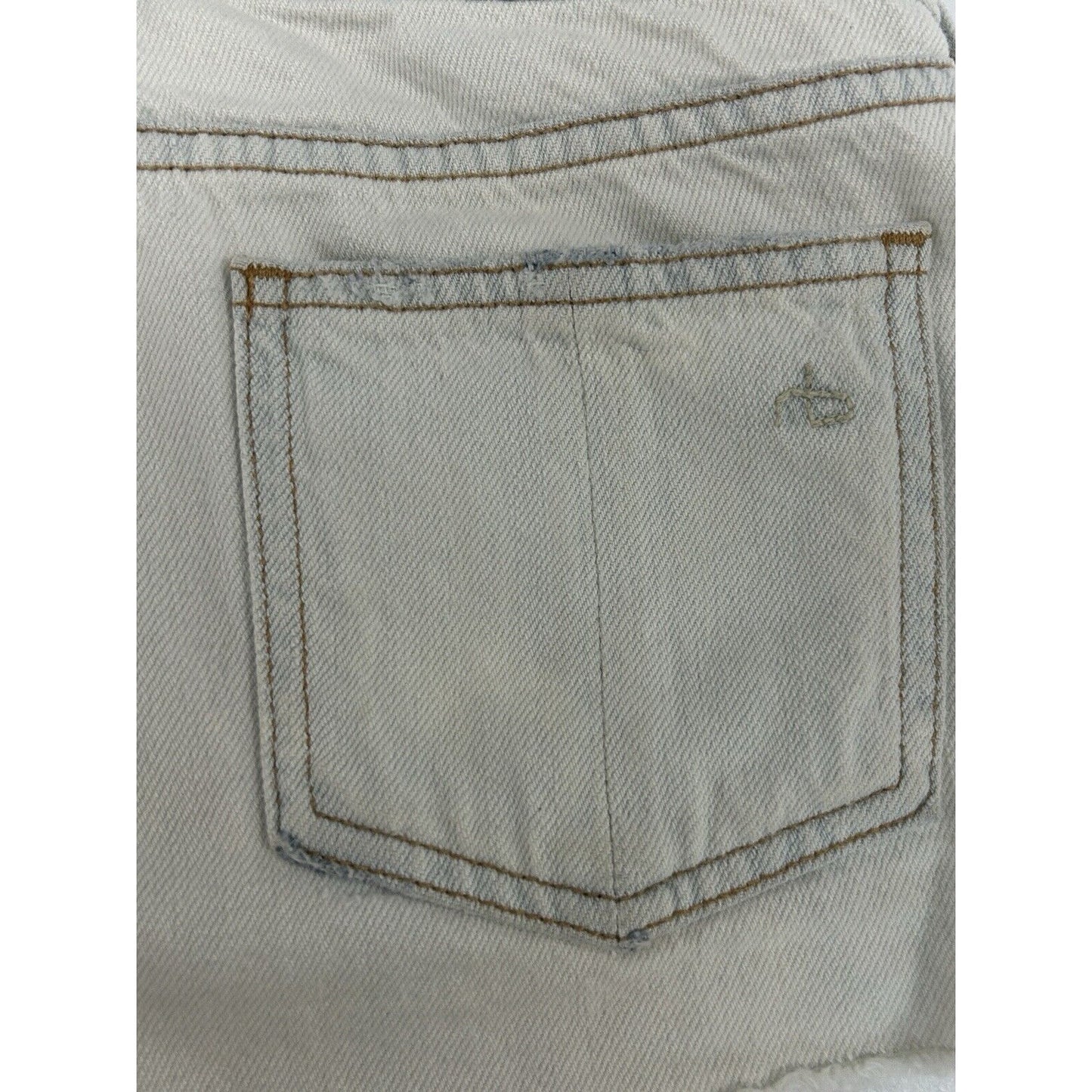 Rag And Bone Jean Faded Blue Jean Cotton Ventura Mini Hot Shorts Size 24 (27X1)