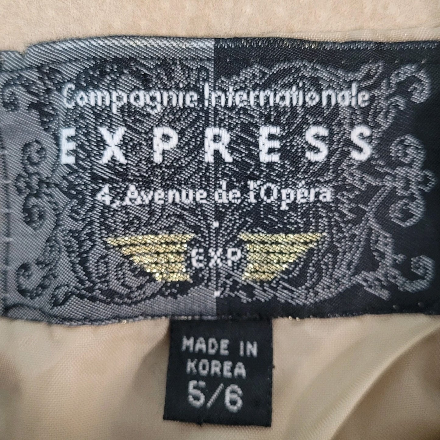 Express Compagnie Internationale Tan Genuine Suede Mini Skirt Size 5/6 (25x18.5)