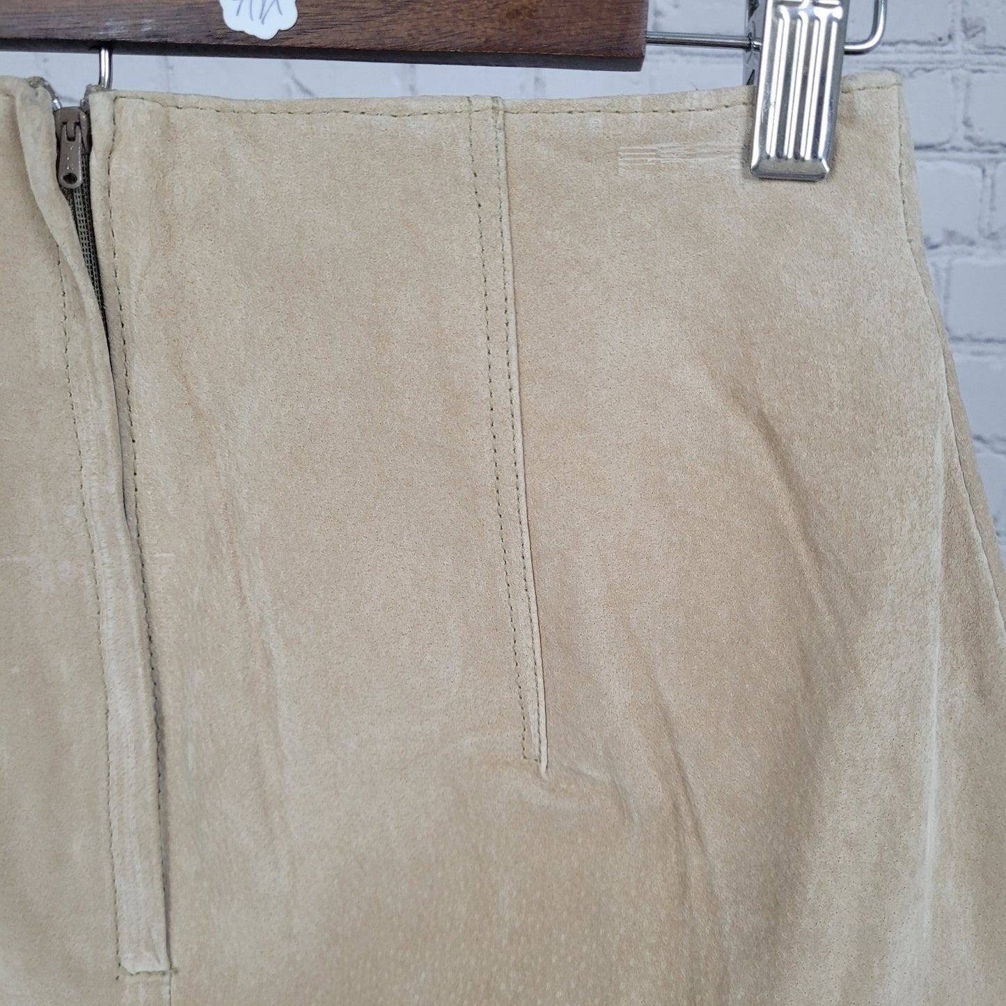 Express Compagnie Internationale Tan Genuine Suede Mini Skirt Size 5/6 (25x18.5)