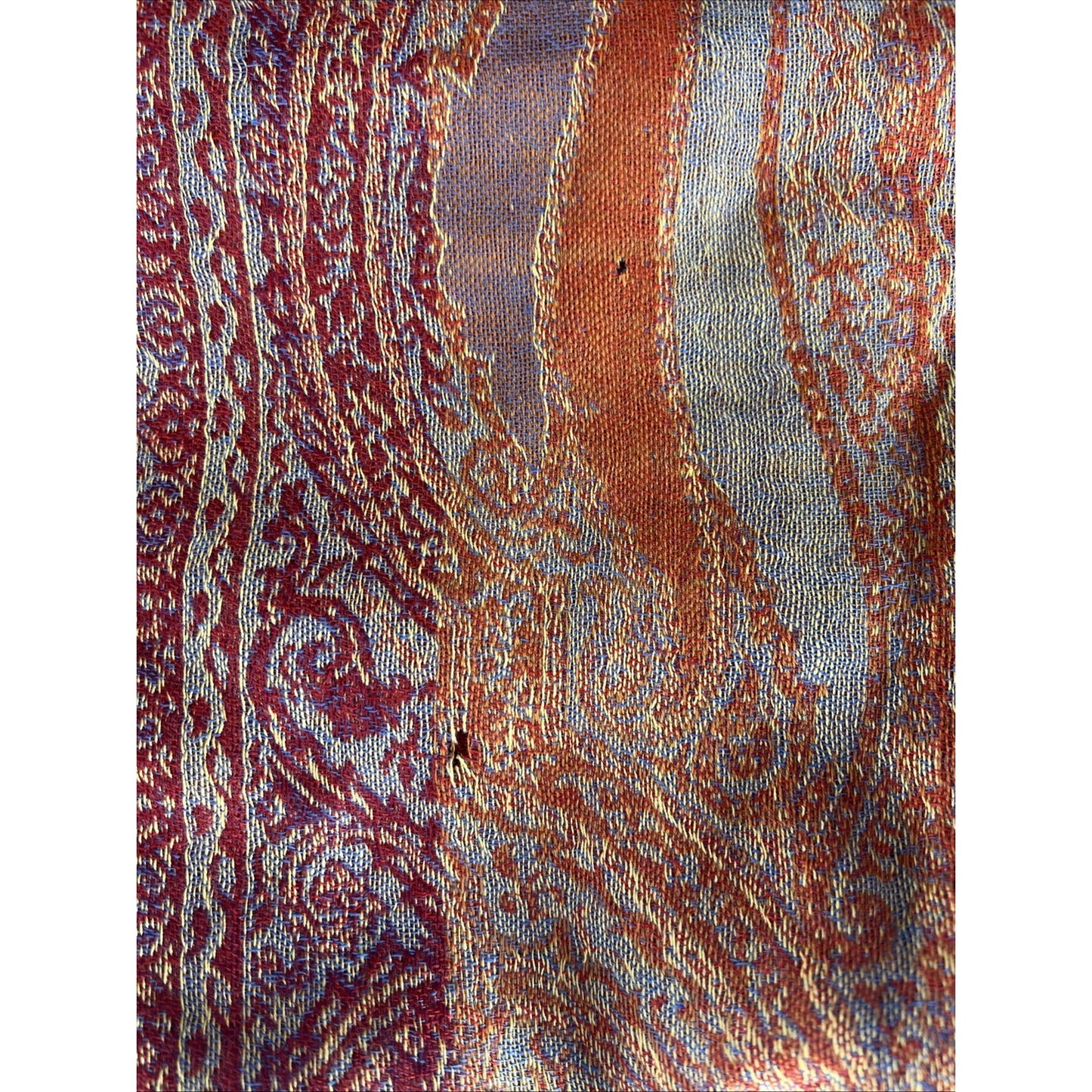 FRANGI Pink Multicolor Paisley 100% Wool Tasseled Scarf Shaw Wrap India 80”x 28”