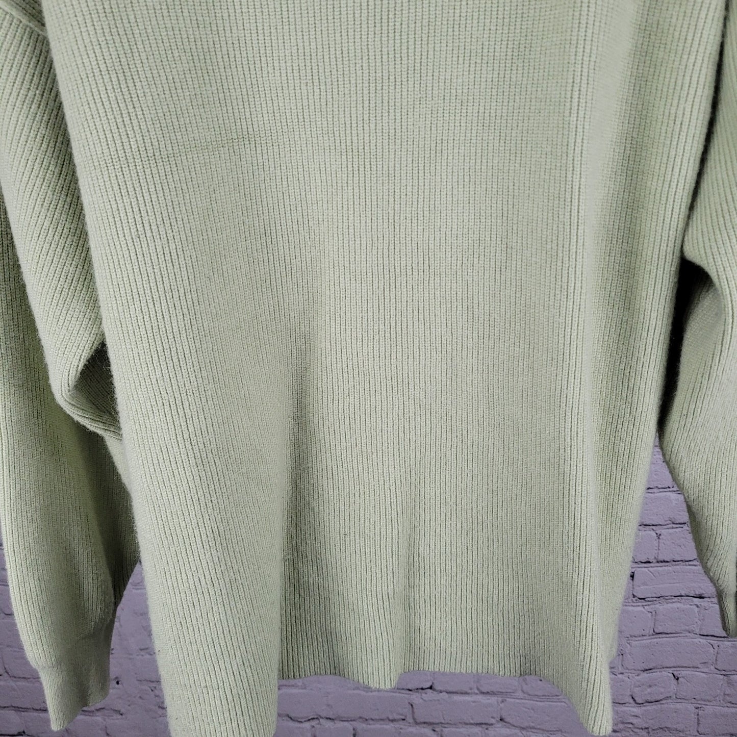 Free People Green Knit Oversized Pullover Turtleneck Sweater Size Medium M