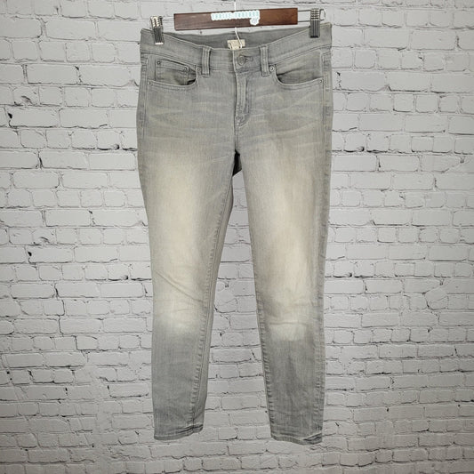 J.CREW Grey Denim Stretch Low Rise Skinny Ankle Jeans Size 25 (26x27)