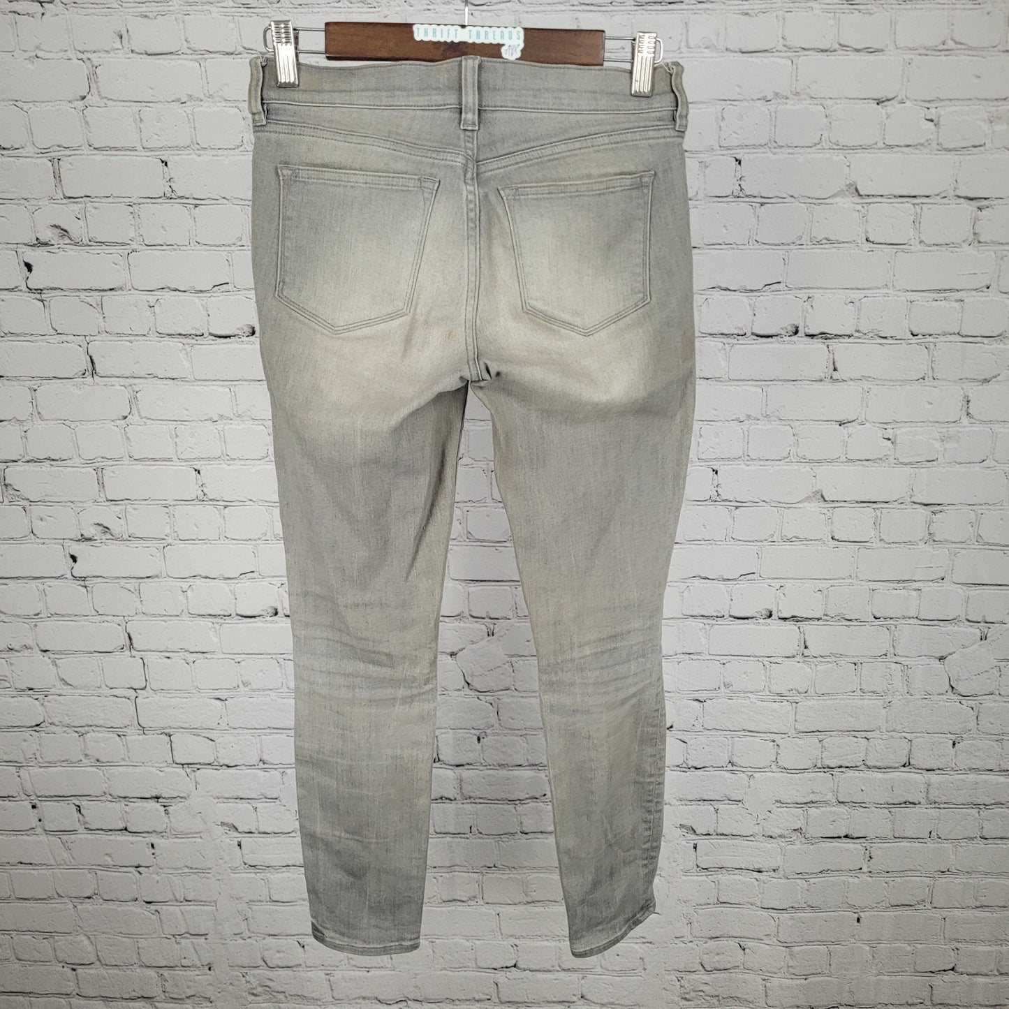 J.CREW Grey Denim Stretch Low Rise Skinny Ankle Jeans Size 25 (26x27)