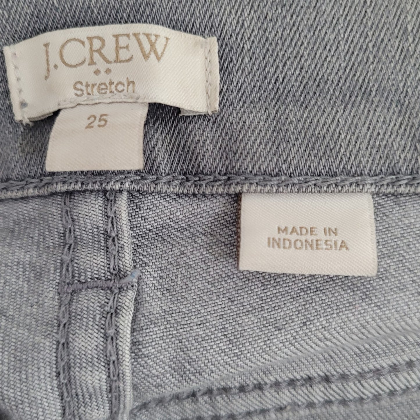 J.CREW Grey Denim Stretch Low Rise Skinny Ankle Jeans Size 25 (26x27)