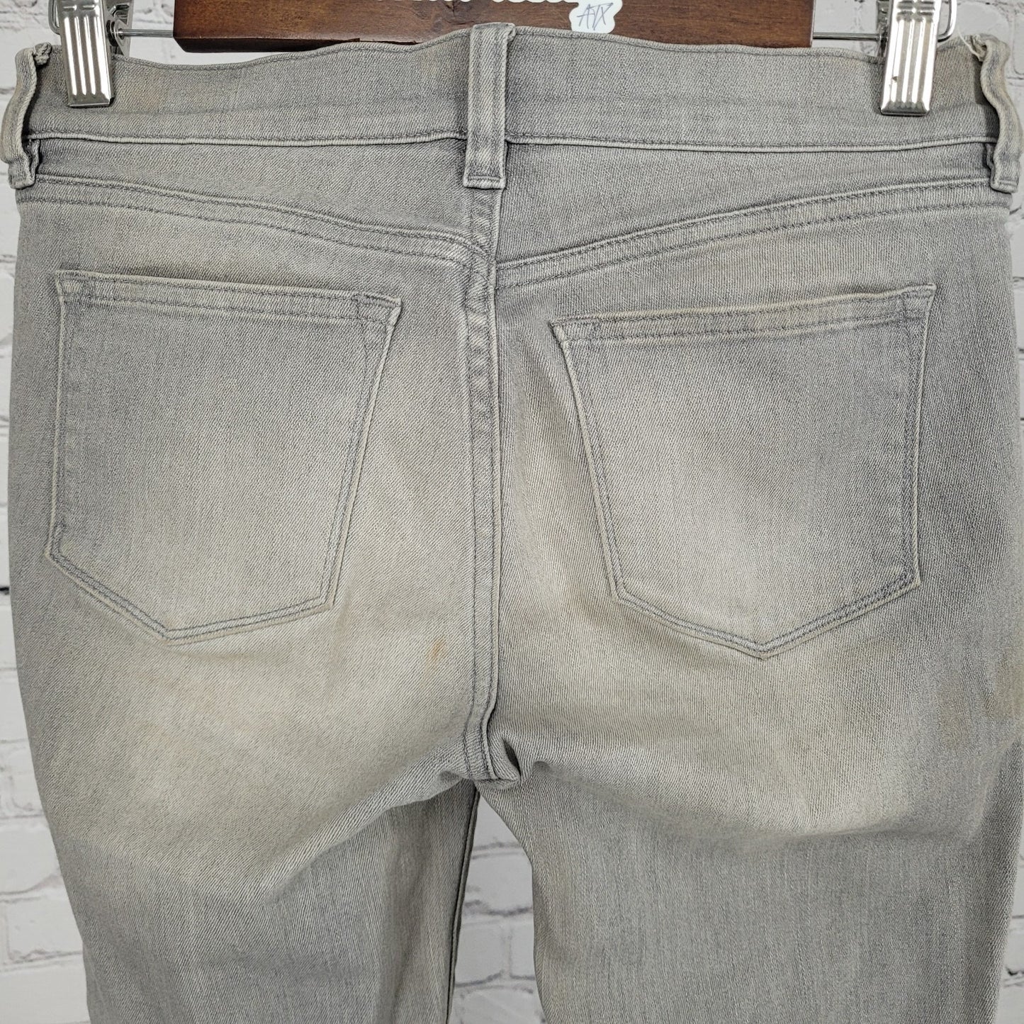 J.CREW Grey Denim Stretch Low Rise Skinny Ankle Jeans Size 25 (26x27)