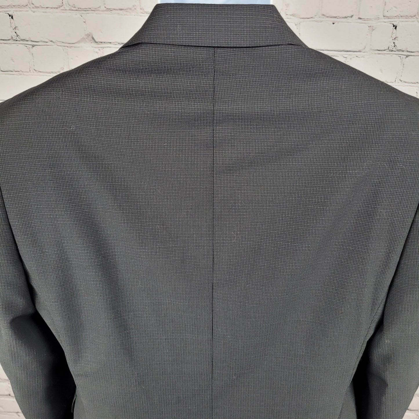Calvin Klein Black 100% Wool 2 Button Double Vented Notch Blazer Size 36S
