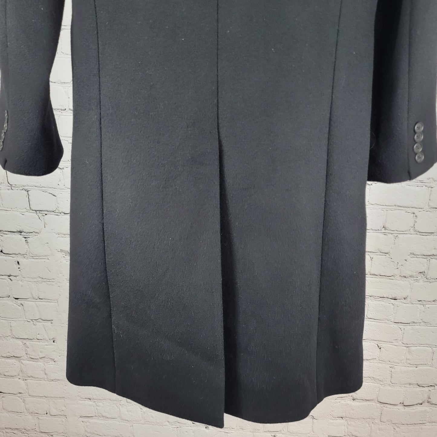 J.CREW Black Wool Cashmere Buttoned Lined Vented Inner Pocket Over Coat Size 6