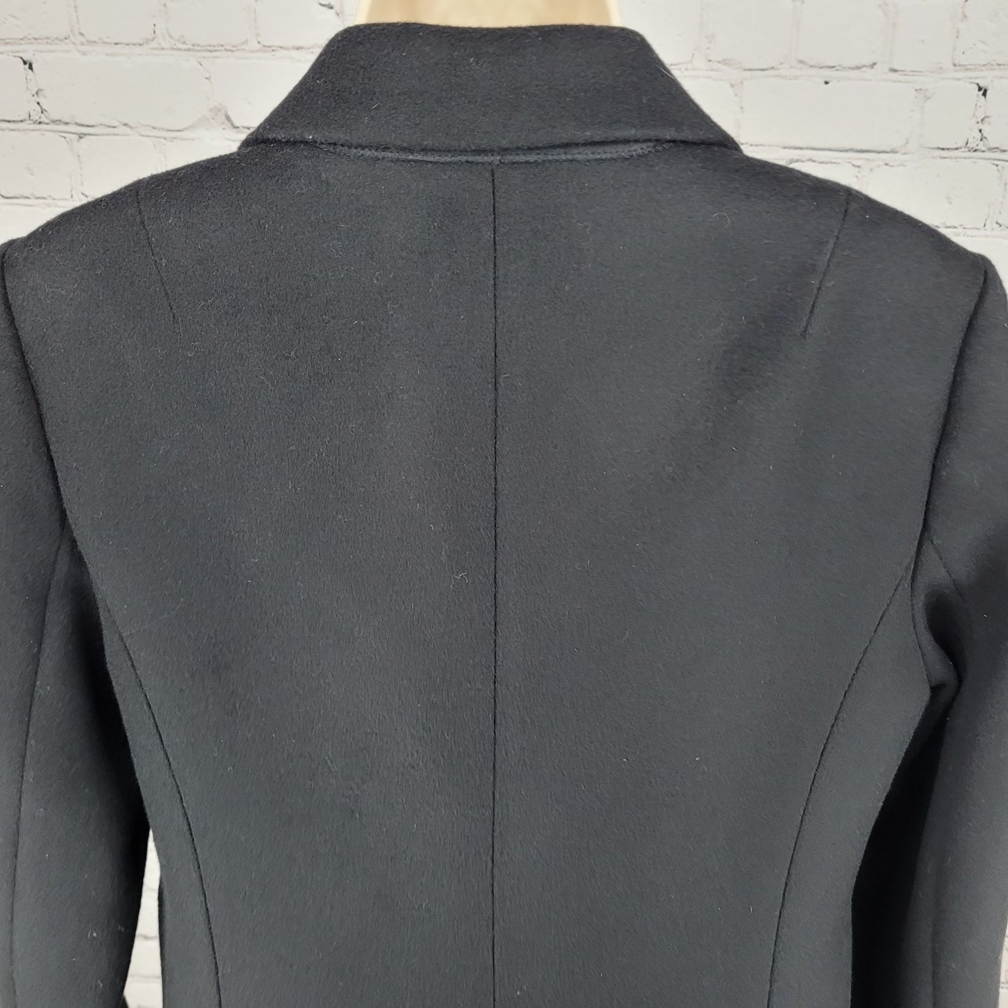 J.CREW Black Wool Cashmere Buttoned Lined Vented Inner Pocket Over Coat Size 6