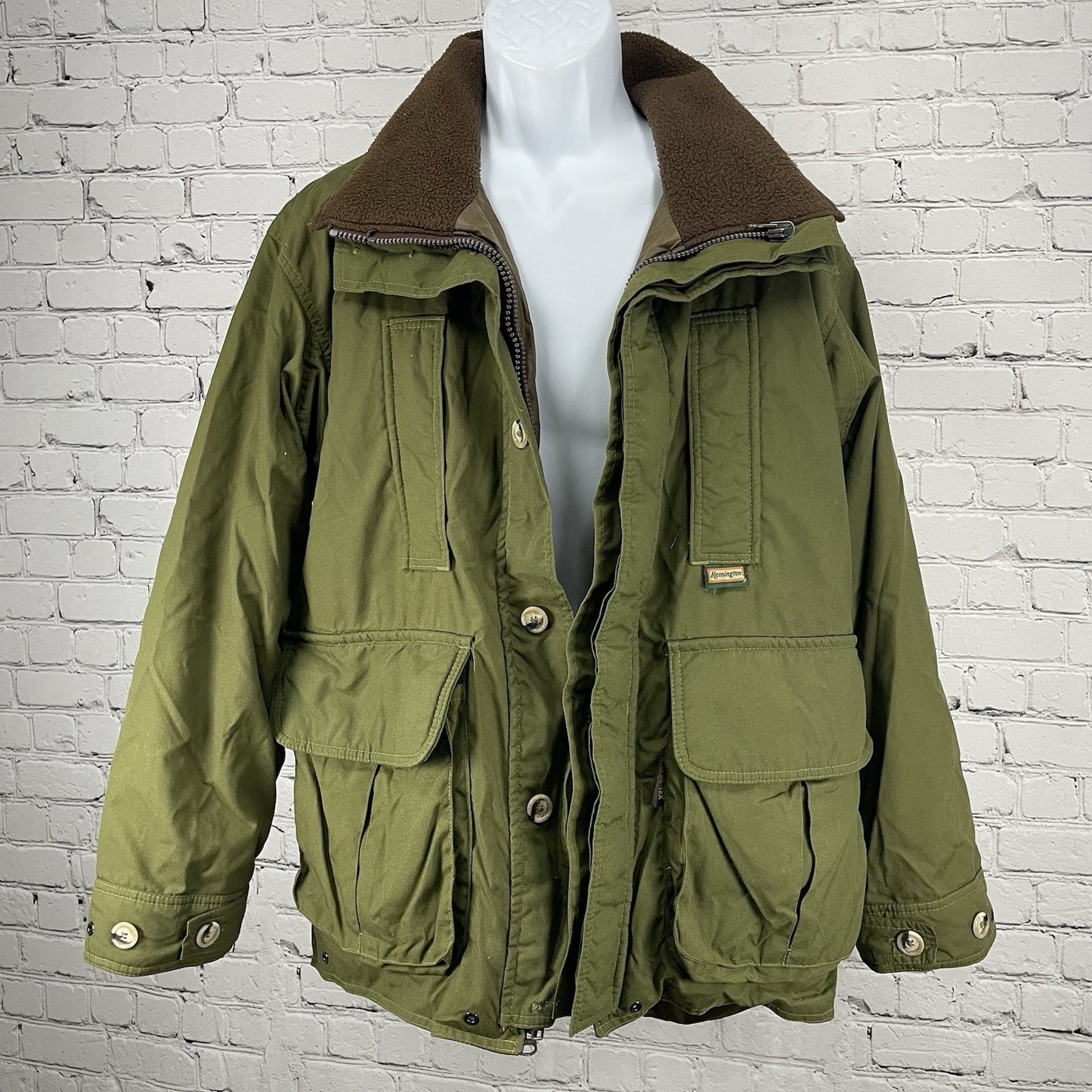 VTG Remington Green Outdoor Insulated Gore Tex Lined Coat USA Made Size Large L