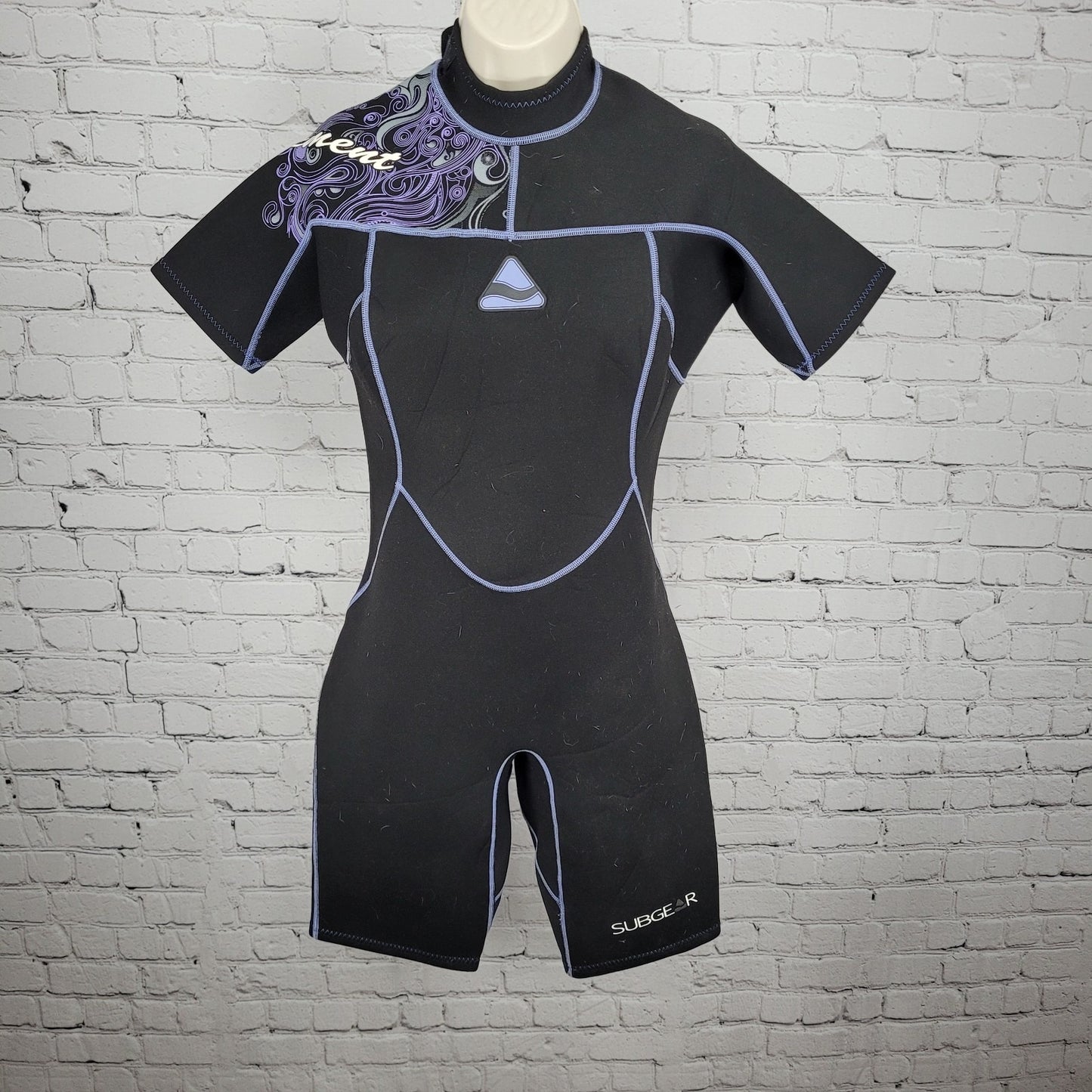 Subgear Black Purple Element Short Sleeve Shorty Springsuit Wetsuit Medium M