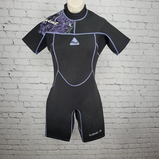 Subgear Black Purple Element Short Sleeve Shorty Springsuit Wetsuit Medium M