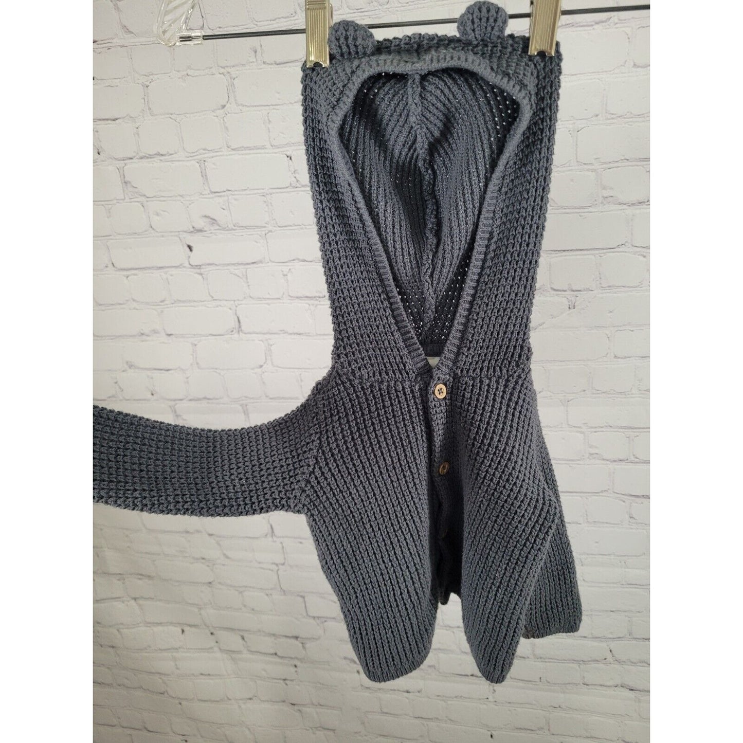 Carters Infant Animal Ear Hooded Long Sleeve Sweater Size 9 Month 100% Cotton