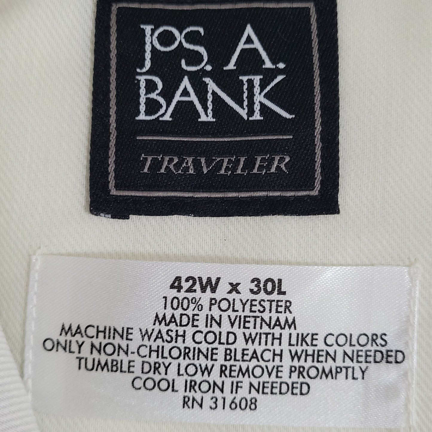 Jos A Bank Brown Traveler Stretch Waist Pleated Cuffed Dress Pants 42x30