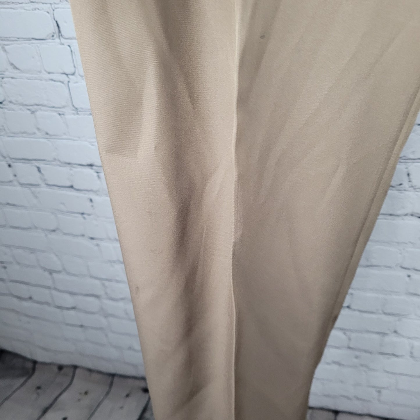 Jos A Bank Brown Traveler Stretch Waist Pleated Cuffed Dress Pants 42x30