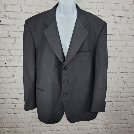 Vito Rufolo Black 100% Wool Comero Super 100's Tuxedo Suit Jacket Italy 44R
