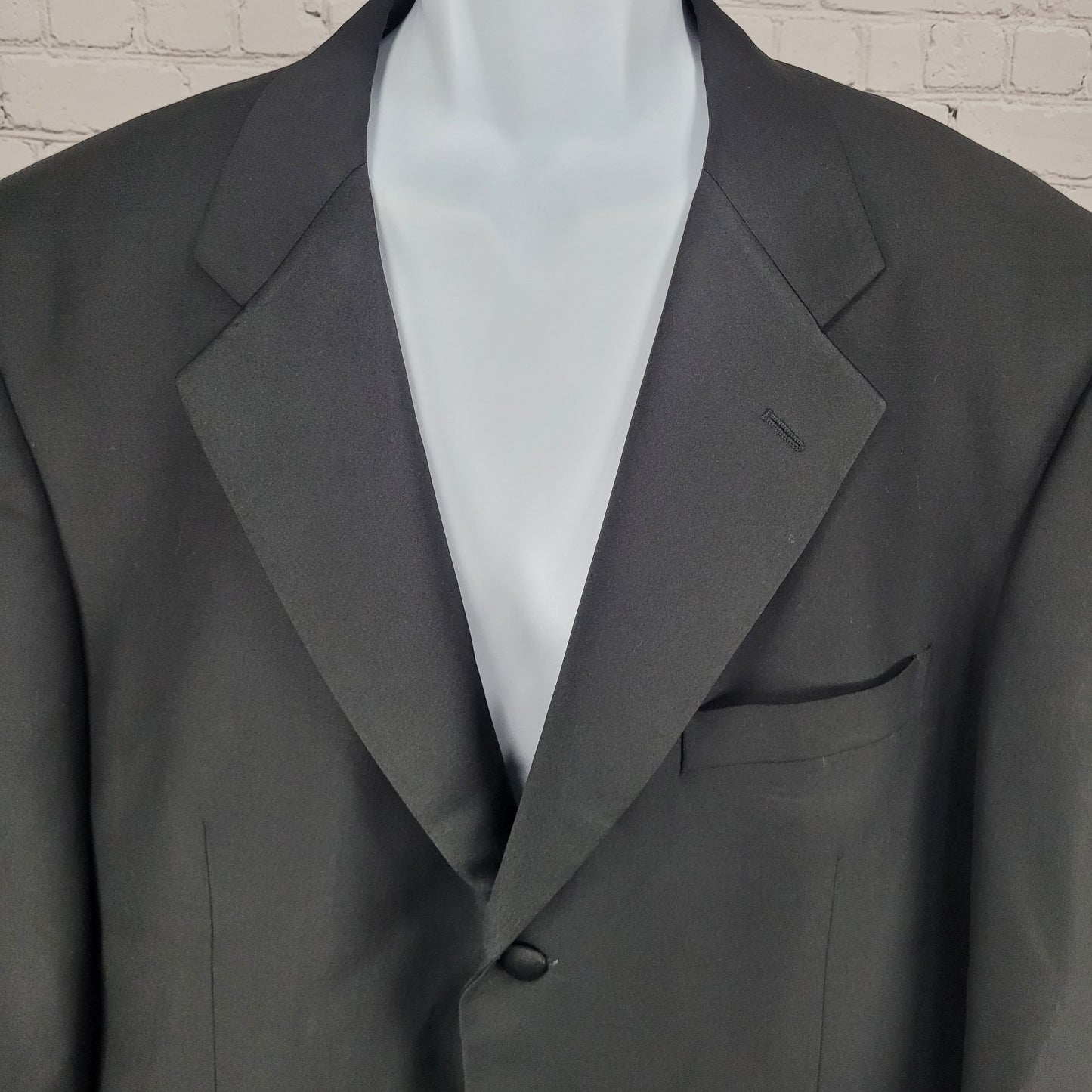 Vito Rufolo Black 100% Wool Comero Super 100's Tuxedo Suit Jacket Italy 44R