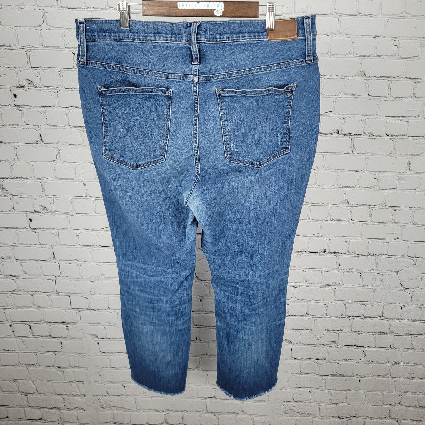 Madewell Blue Denim Cali Demi Boot High Rise Crop Jeans Size 34 (38x24)