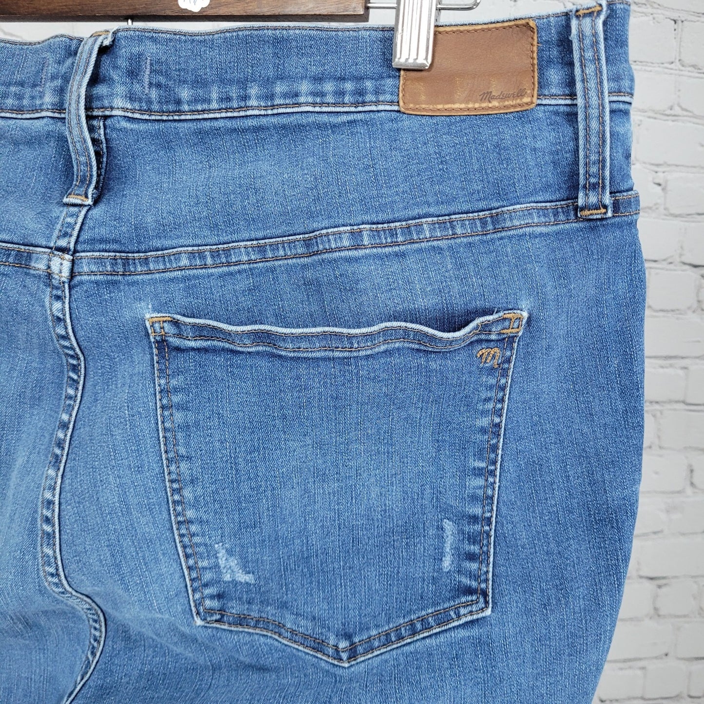 Madewell Blue Denim Cali Demi Boot High Rise Crop Jeans Size 34 (38x24)