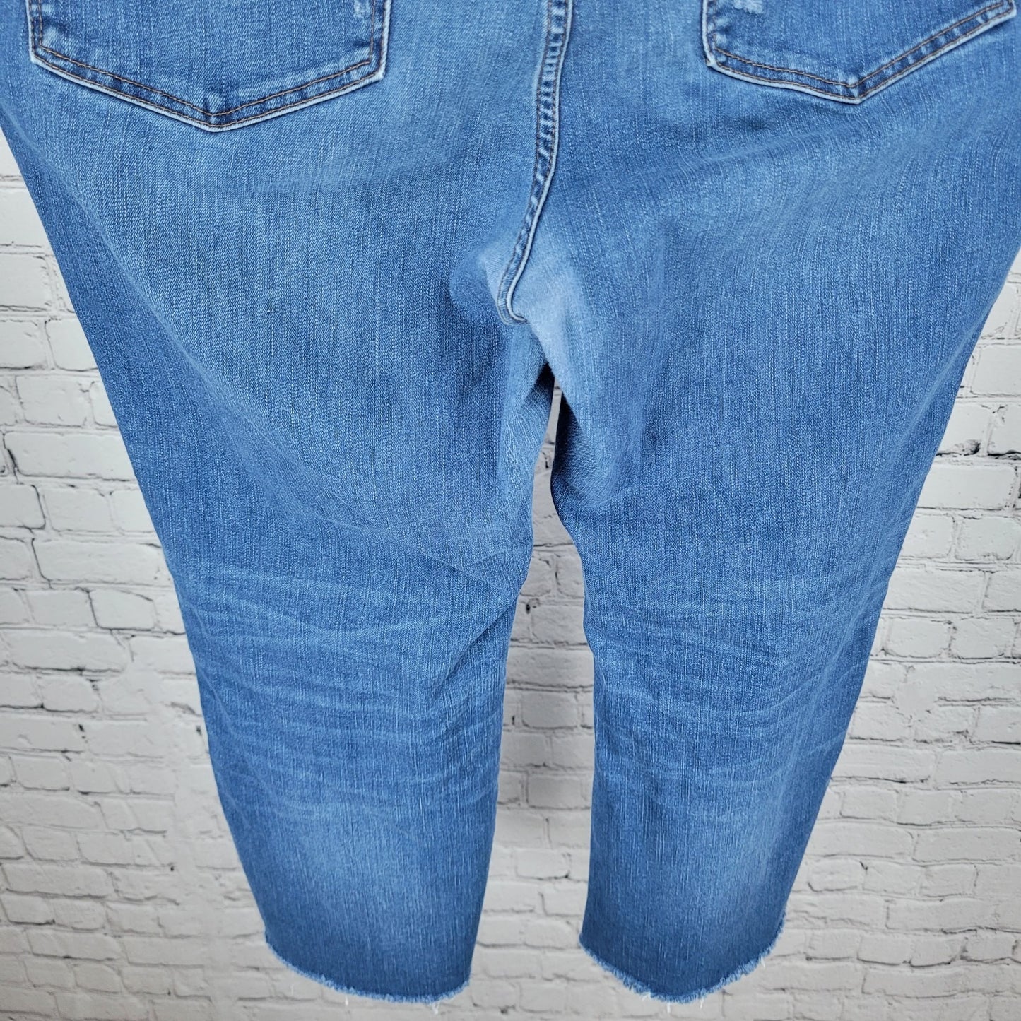 Madewell Blue Denim Cali Demi Boot High Rise Crop Jeans Size 34 (38x24)