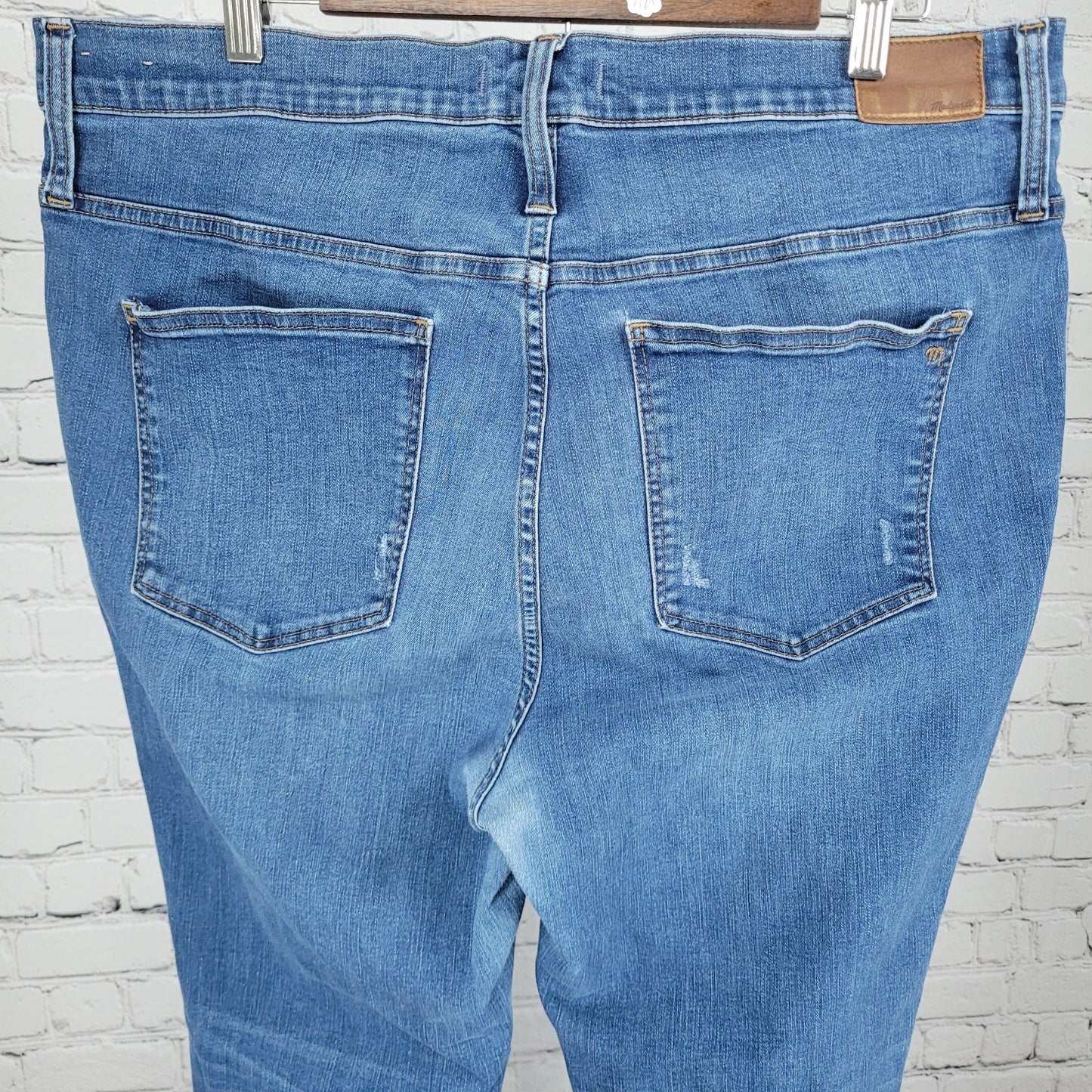 Madewell Blue Denim Cali Demi Boot High Rise Crop Jeans Size 34 (38x24)