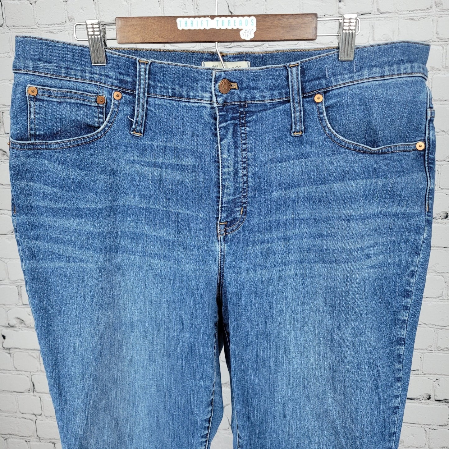 Madewell Blue Denim Cali Demi Boot High Rise Crop Jeans Size 34 (38x24)