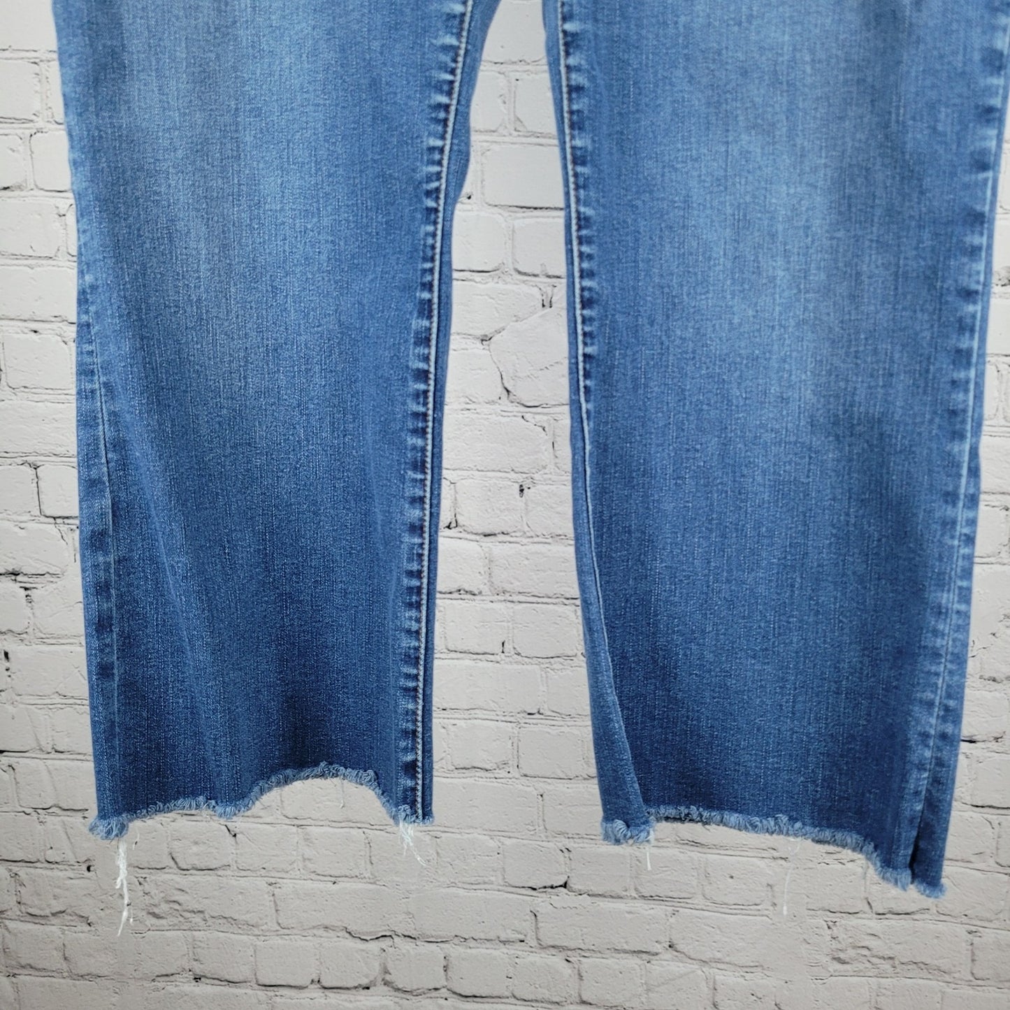 Madewell Blue Denim Cali Demi Boot High Rise Crop Jeans Size 34 (38x24)