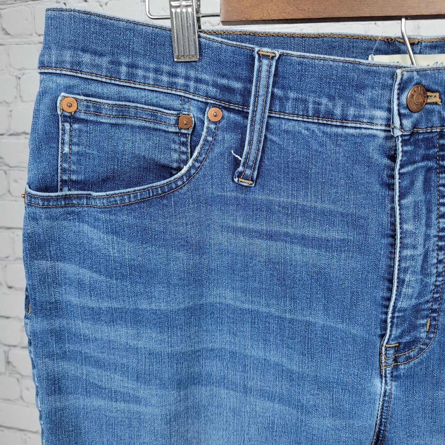 Madewell Blue Denim Cali Demi Boot High Rise Crop Jeans Size 34 (38x24)