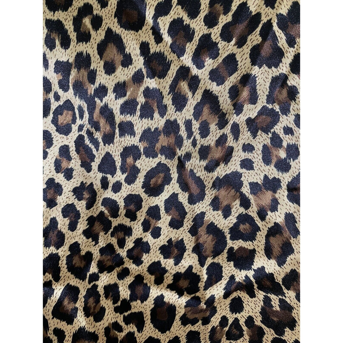 Victorias Secret Gold Cheetah Print Satin Long Sleeve Button Up Pajama Shirt S