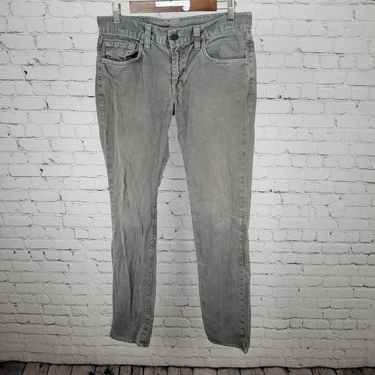 J Brand Rustic Bat Grey 100% Cotton Houndstooth Slim Jeans Size 31 (31x34)