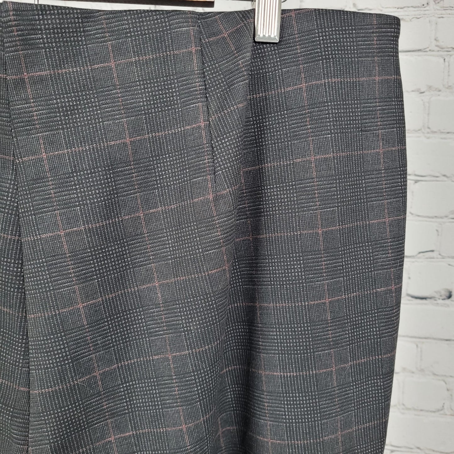 NWT Jones JNY Black Glen Check Pull On Wide Leg High Rise Pants 2X (38x29.5)