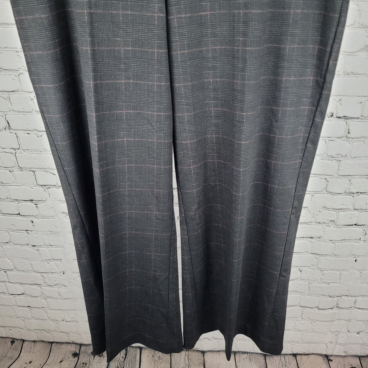 NWT Jones JNY Black Glen Check Pull On Wide Leg High Rise Pants 2X (38x29.5)