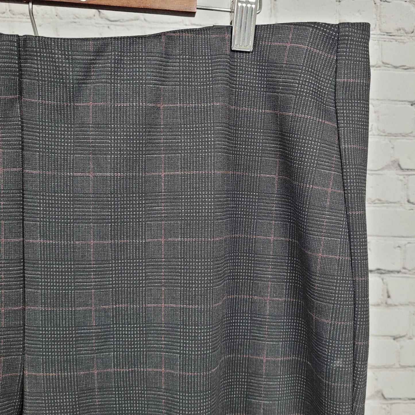 NWT Jones JNY Black Glen Check Pull On Wide Leg High Rise Pants 2X (38x29.5)