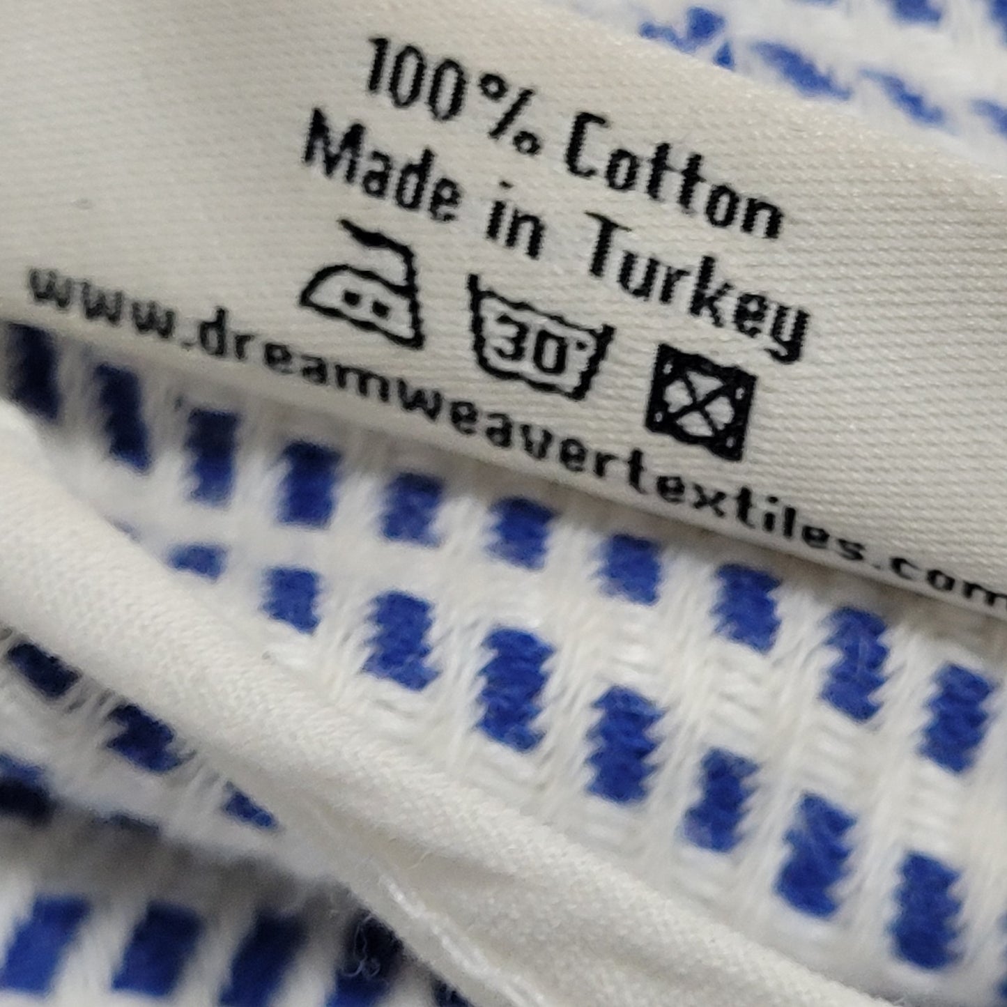 Dreamweaver Textiles Blue White 100% Cotton Long Sleeve Hooded Robe One Size O/S