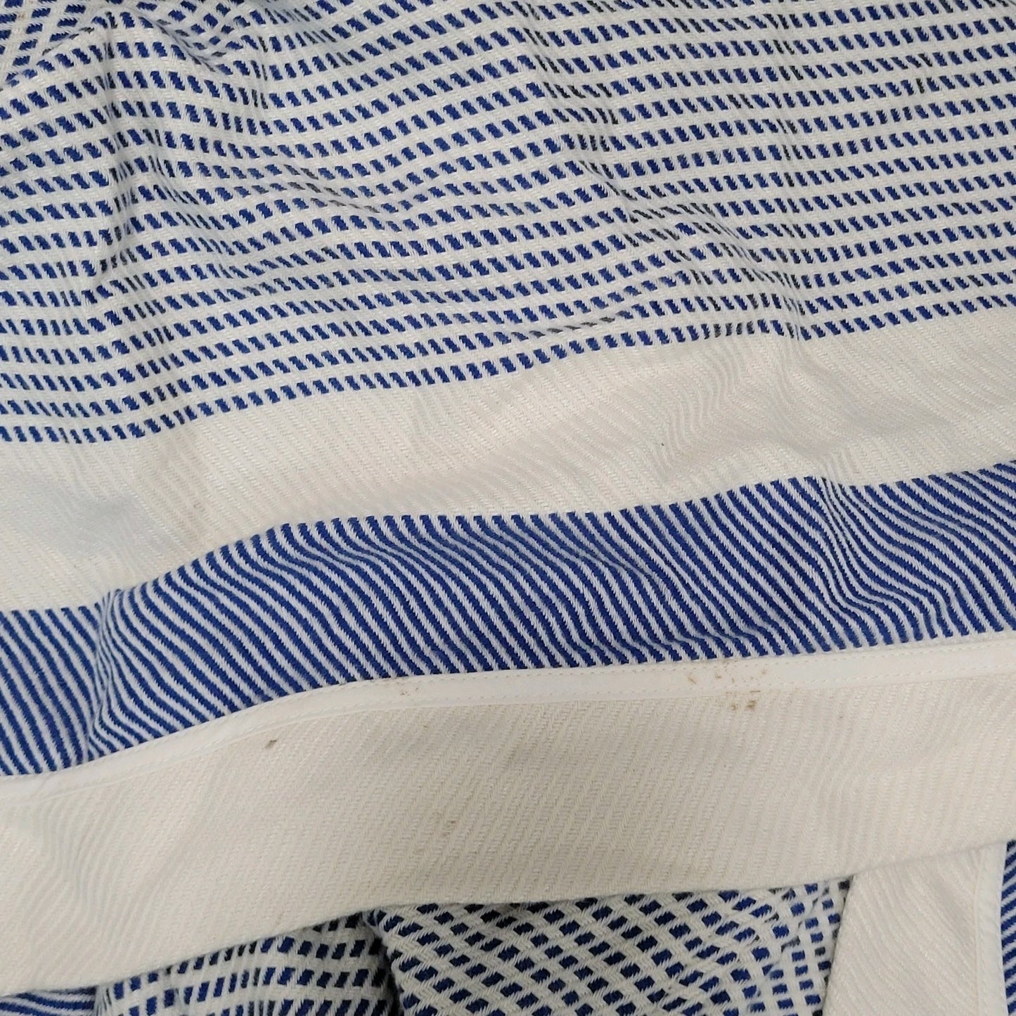 Dreamweaver Textiles Blue White 100% Cotton Long Sleeve Hooded Robe One Size O/S