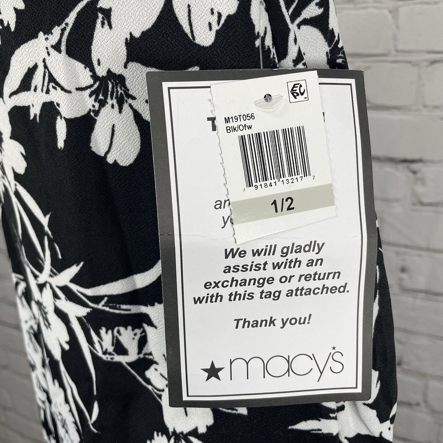 NWT Black White Floral Mini Strapless Scallop Dress Padded Zipped Lined Size 1/2