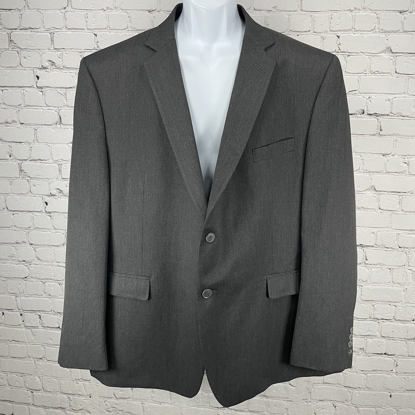 Perry Ellis Portfolio Grey Slim Fit 2 Button Notch Blazer Sport Coat Jacket 50R