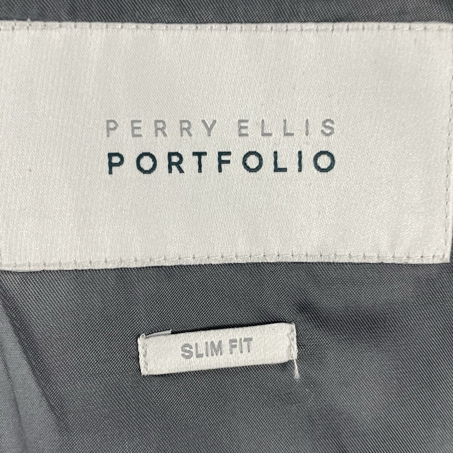 Perry Ellis Portfolio Grey Slim Fit 2 Button Notch Blazer Sport Coat Jacket 50R