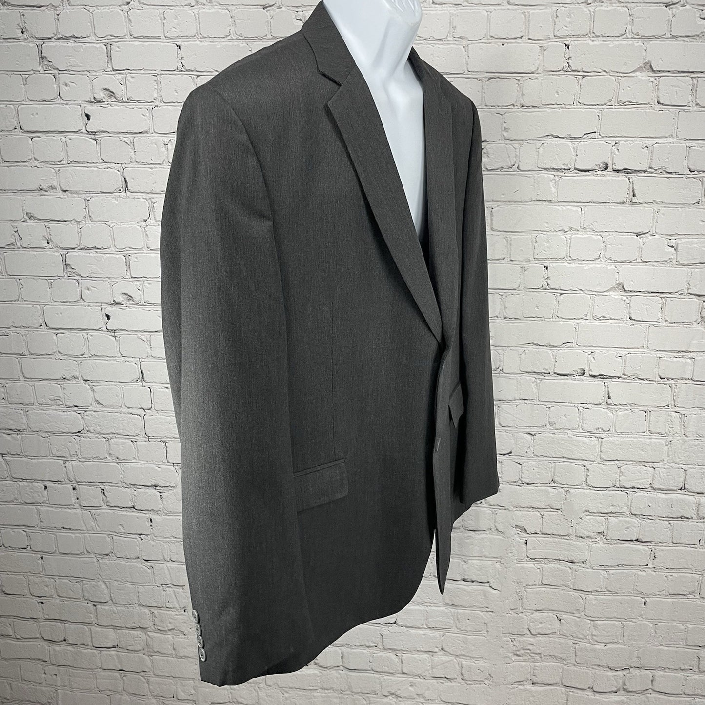 Perry Ellis Portfolio Grey Slim Fit 2 Button Notch Blazer Sport Coat Jacket 50R