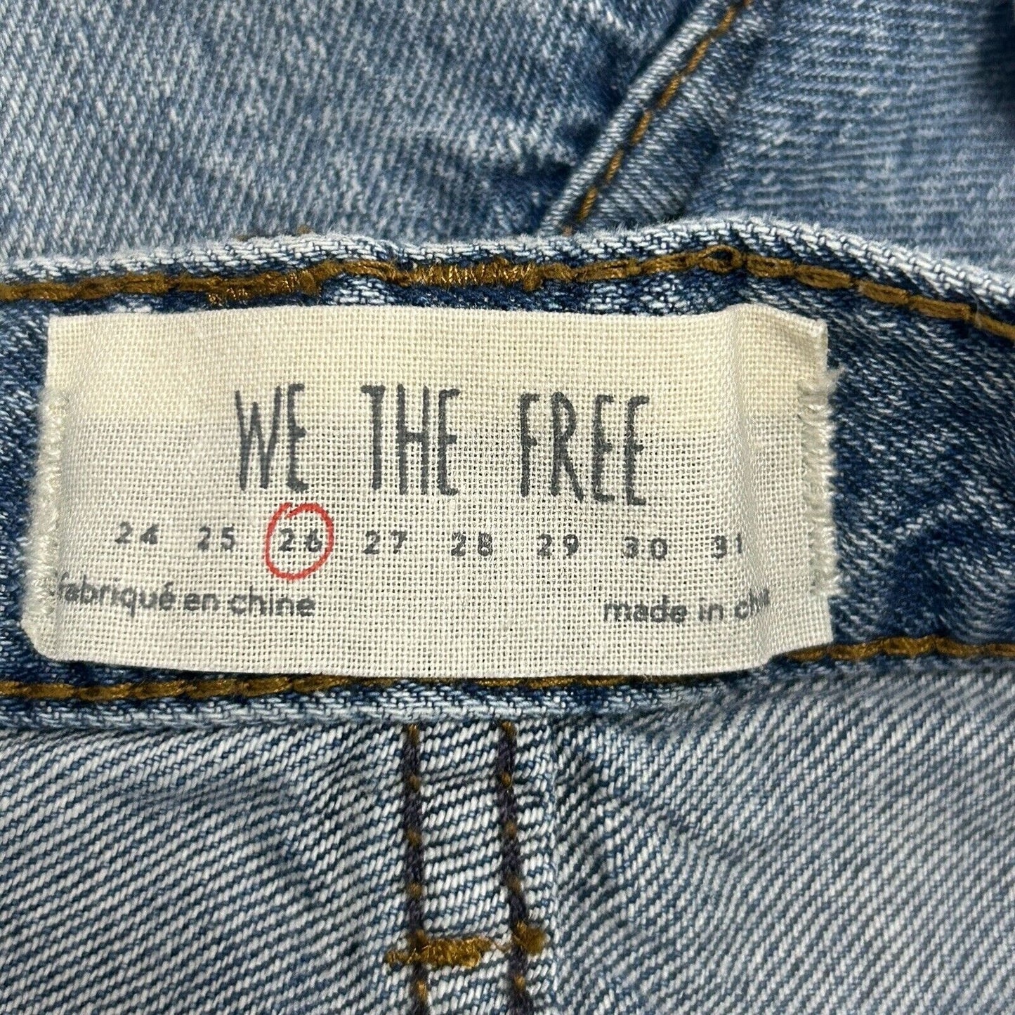 We The Free Light Blue Denim Cotton Distressed Jean Hot Shorts Size 26 (29X2)