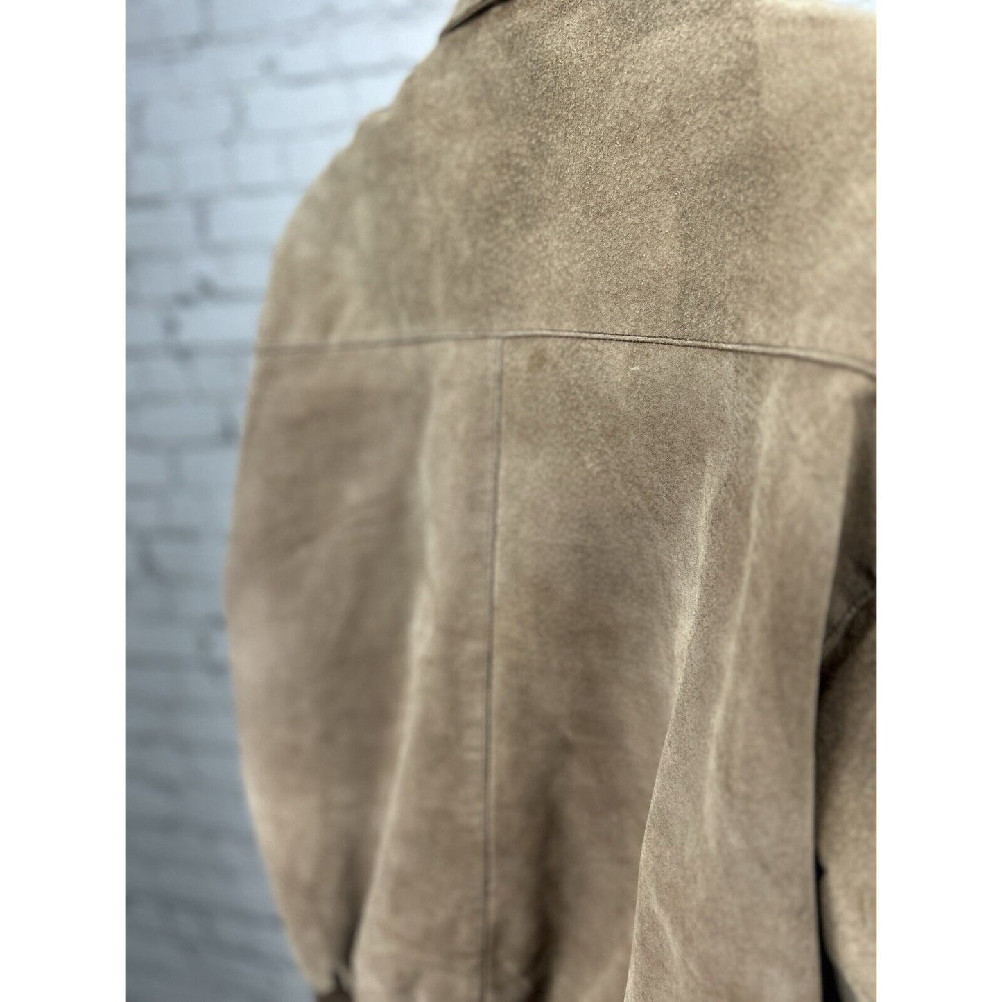 Comint Brown 100% Genuine Leather Lined Long Sleeve Bomber Jacket Size Large L