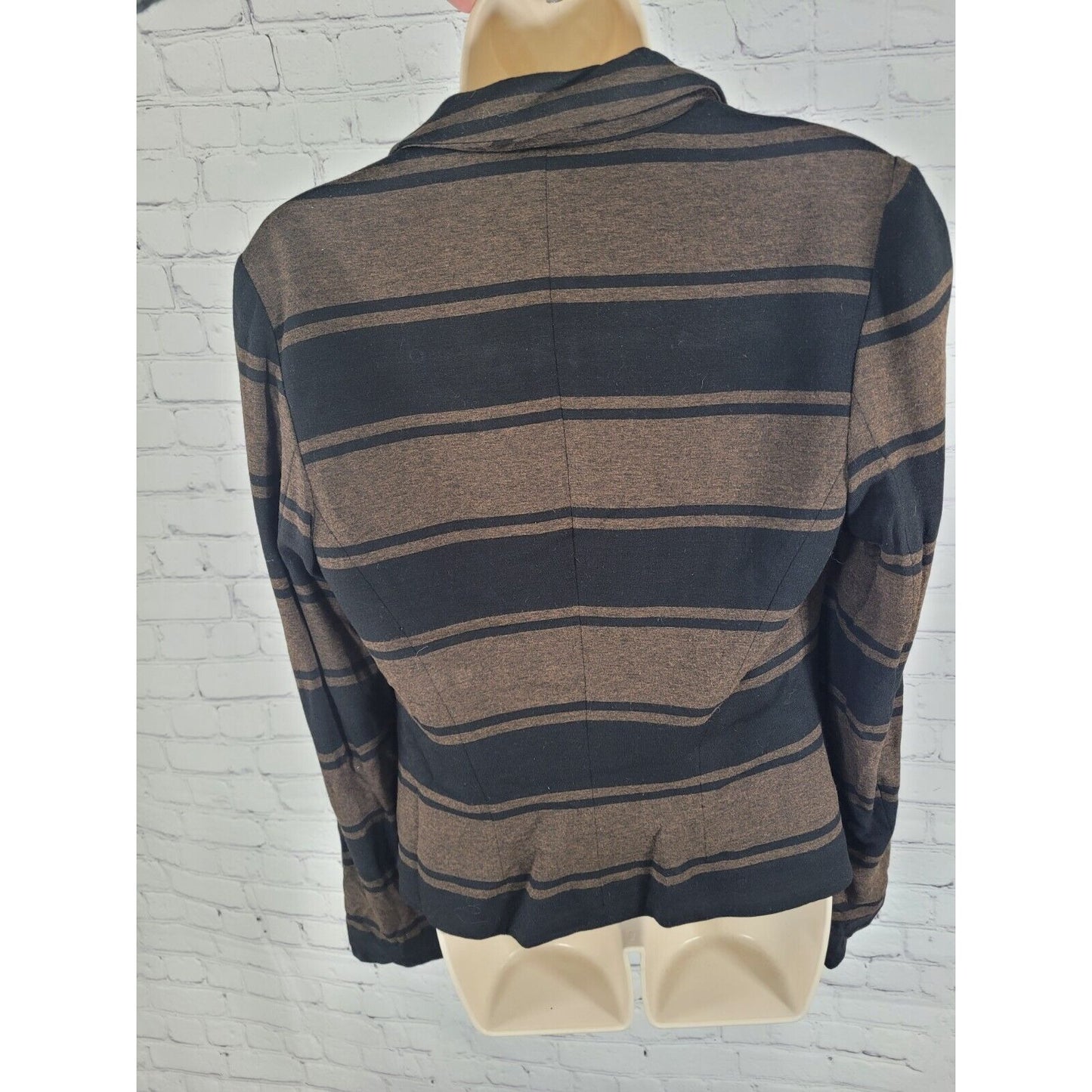 Bailey 44 Brown Black Sequined Striped Single Button Casual Blazer Jacket Size M