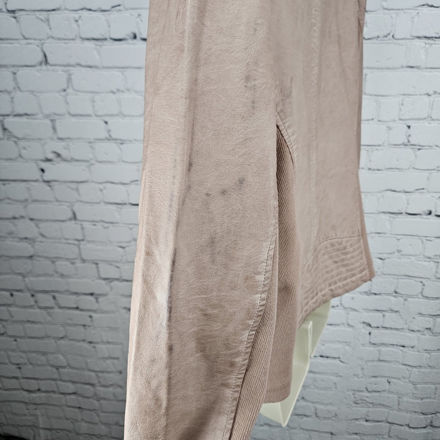 Sebby Pink Blush Faux Vegan Leather Full Zip Stretch Knit Sides Moto Jacket XL