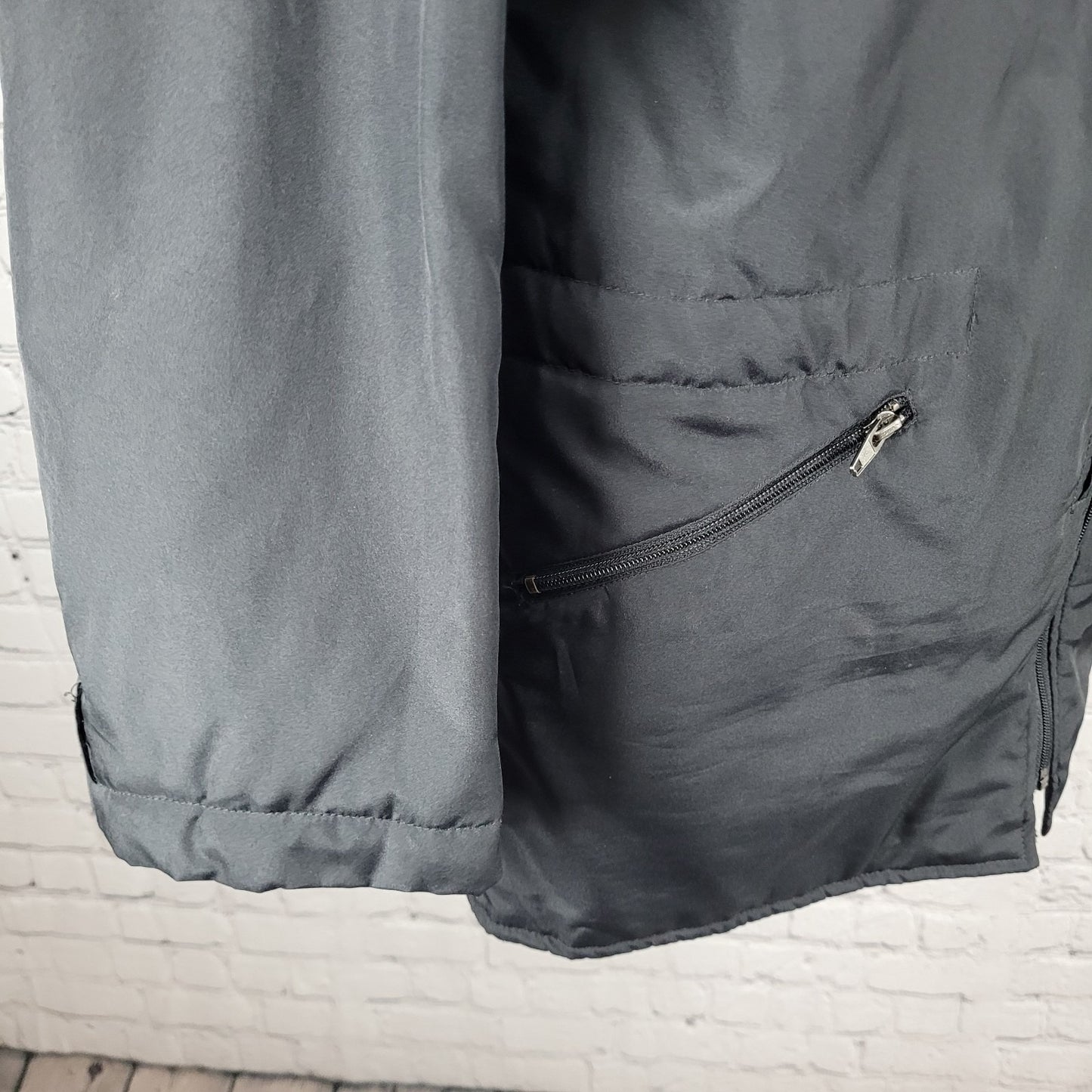Zara Man Black Full Zip Knit Collar Lightweight Zip Pockets Jacket Size Large L