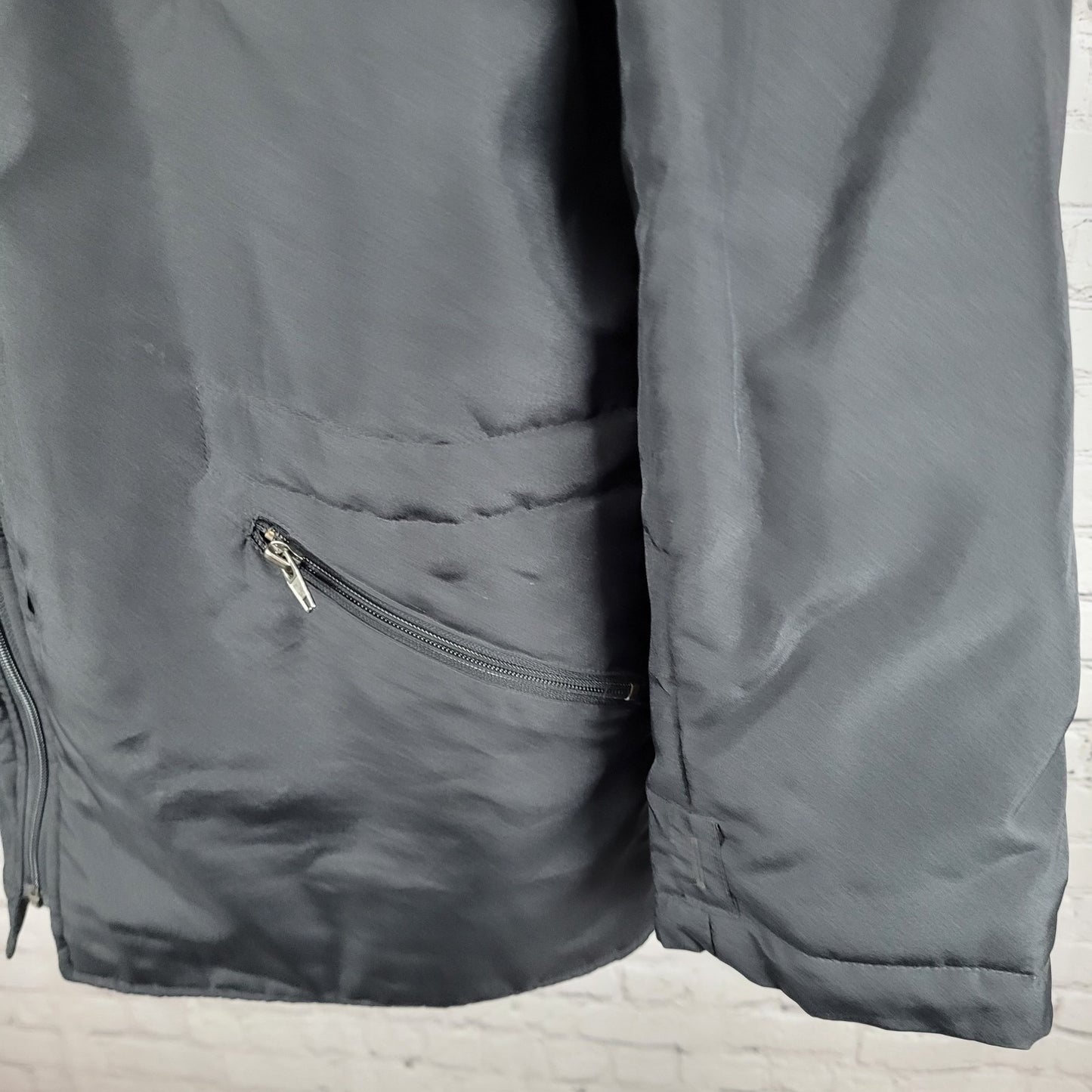 Zara Man Black Full Zip Knit Collar Lightweight Zip Pockets Jacket Size Large L